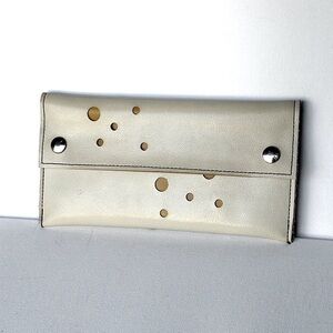 Holly Aiken Wallet - Large Blast Dots cream and canary yellow handmade